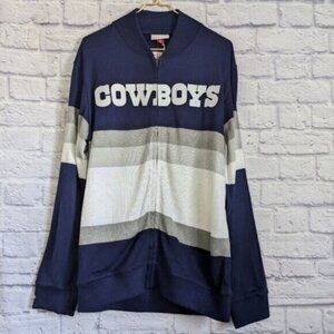 Mitchell and Ness Cowboys Full Zip Cardigan Sweater L NEW Throwback Retro Knit